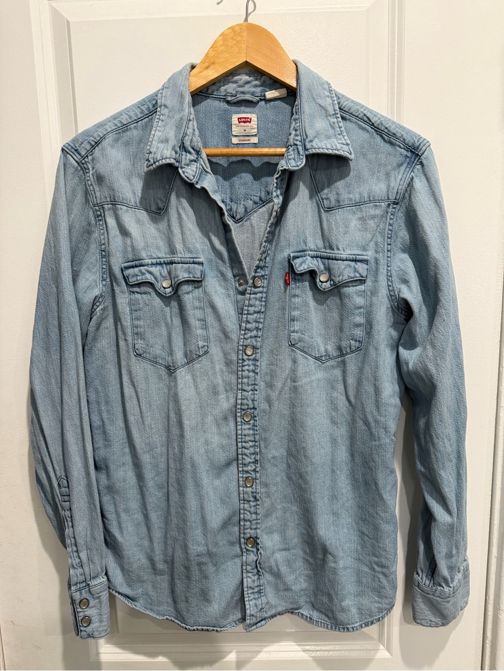 Levi's Light Blue Denim Western Button-Down Shirt - Men's
